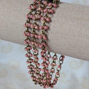 Pale Pink Triple-Strand Bracelet